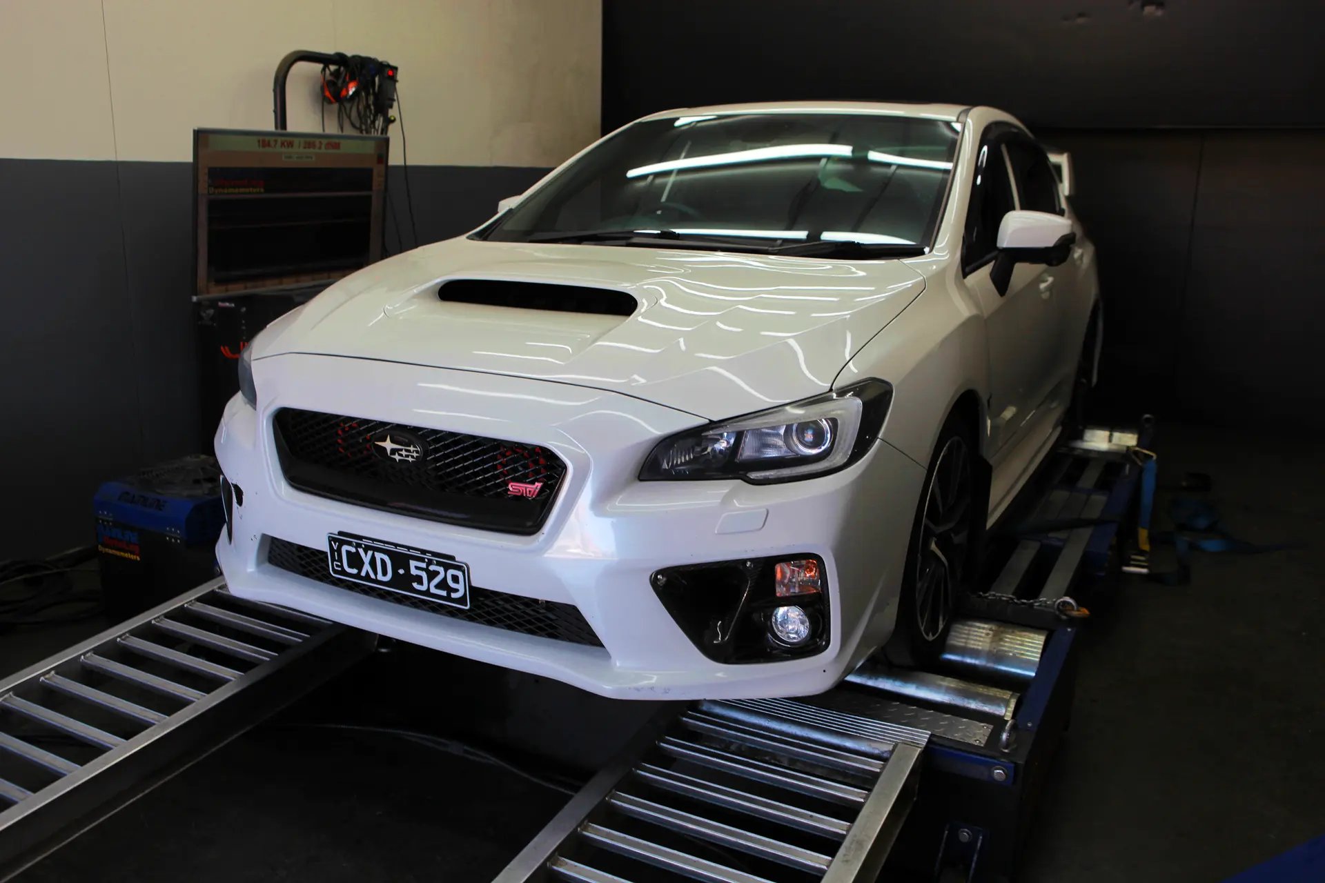 Subaru STi MY16 Cobb TD05-20G Motec — On the dyno