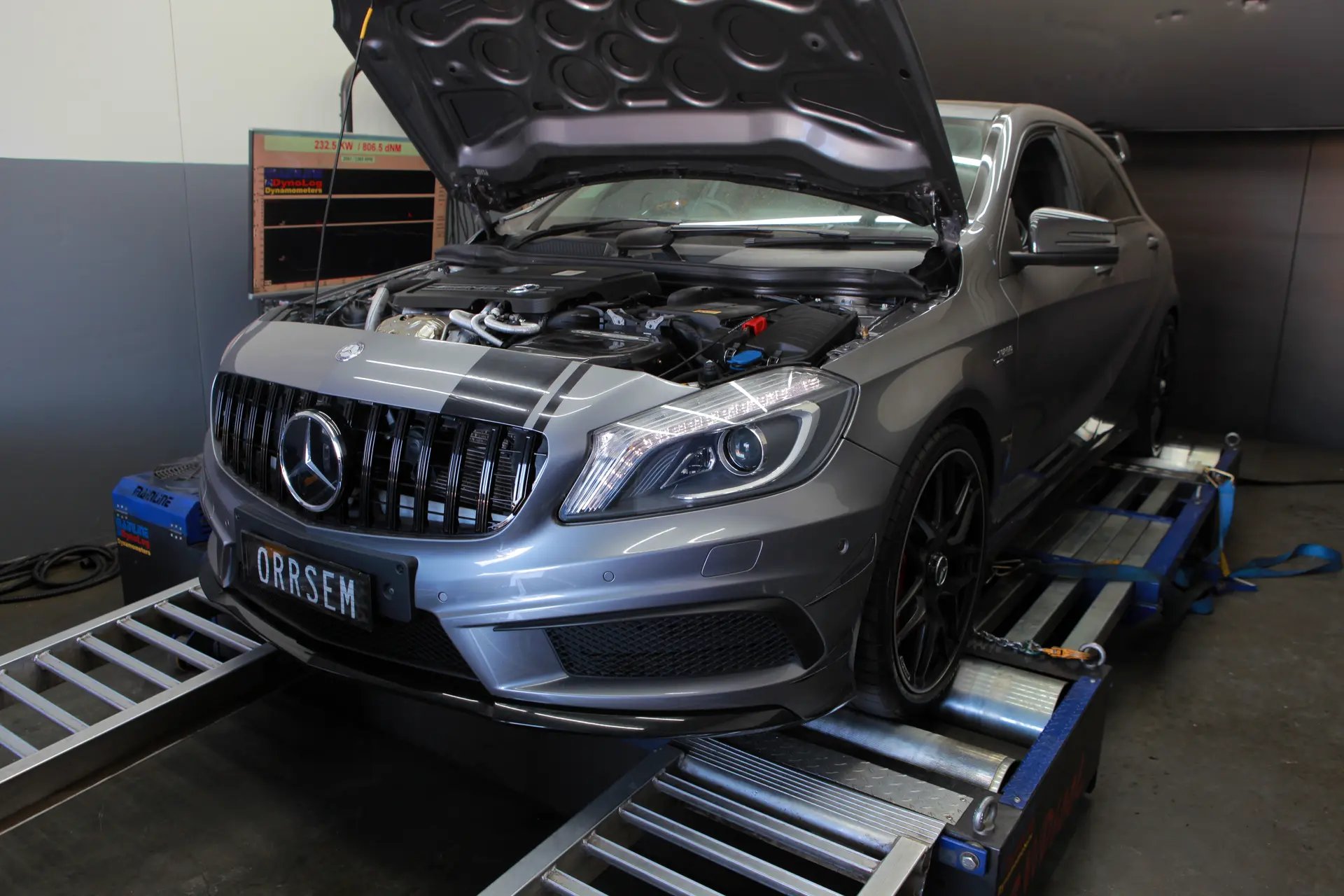 Mercedes A45 AMG Stage 3 - Procharge Turbo — On the dyno
