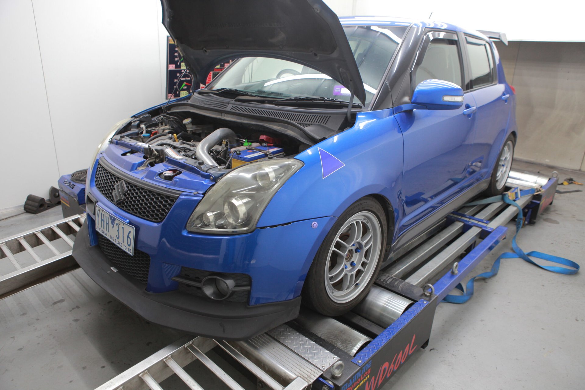 Suzuki Swift Greddy Supercharger — On the dyno